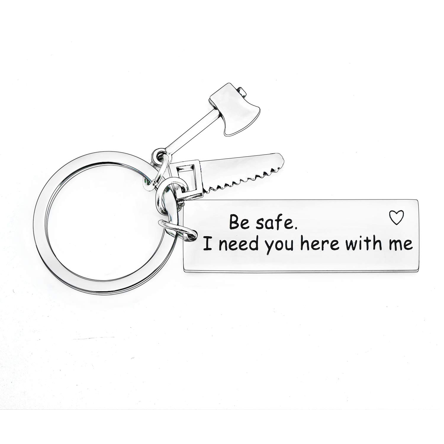 MADHAHEFU Men Gifts Be Safe I Need You Here With Me Keychain For Husband Boyfriend Couples Presents Valentines Day Gifts (To Lumberjack)