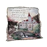 The Lord Bless You Message Tapestry Throw