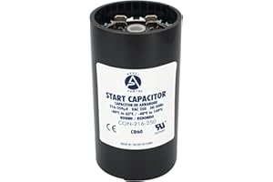 AP APPLI PARTS Appli Parts Motor Start Capacitor 216-259 Mfd (microfarads) uF 250 VAC Universal fit for Electric Motor Applications 1-3/4 in Wide 3-3/8 in Height CON-216-250