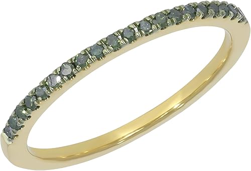 Amazon プリズムジュエルラウンドグリーンダイヤモンドハーフエタニティ記念リング リング 通販