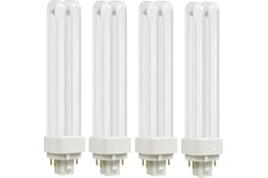 SATZOL 2700K G24Q-2 PLC-18W 827 4 Pin Base Compact Fluorescent Light Bulb, Replacement for Sylvania 20683 and Philips 38329-9 - PL-C 18W/827/4P/ALTO, GE97594 and Satco S6734 (Warm White 2700K)