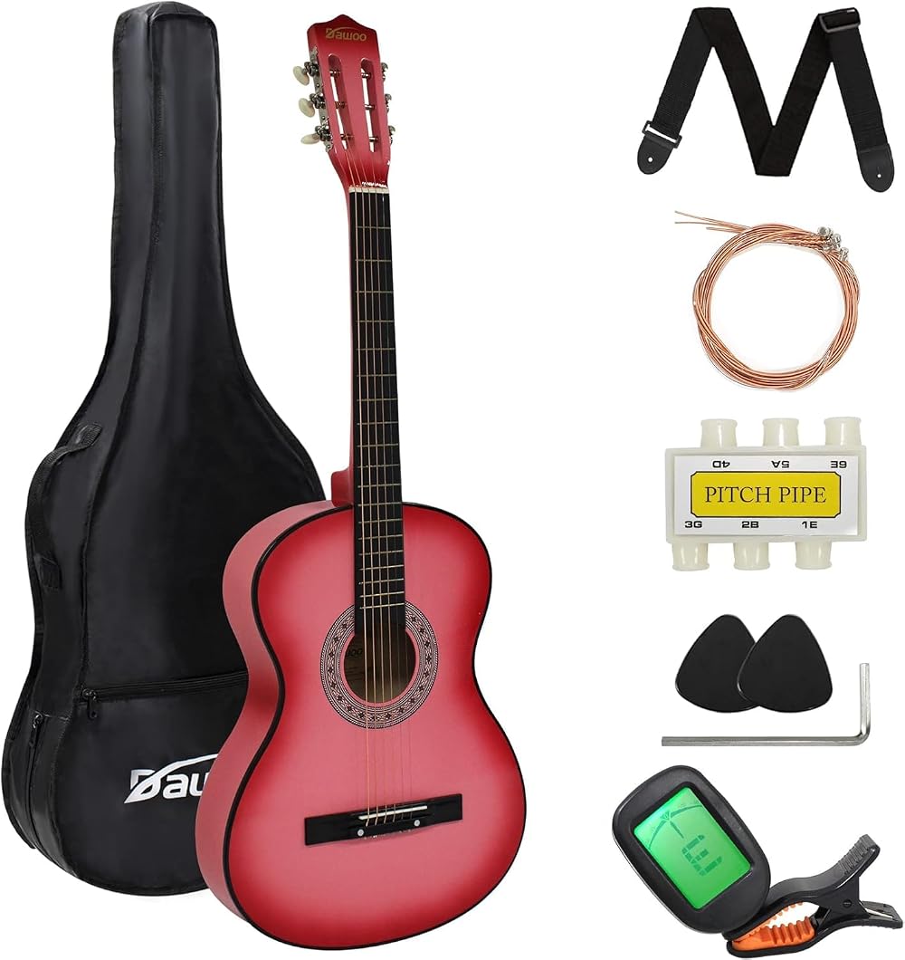 DAWOO 4/4 Acoustic Guitar 38 Inch Classic Beginner Friendly 4/4 Size