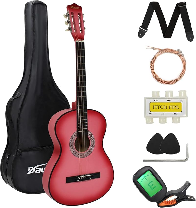 DAWOO 4/4 Acoustic Guitar 38 Inch Classic Beginner Friendly 4/4 Size