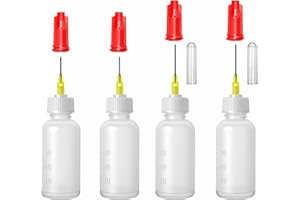 4pcs Needle Bottle Applicator, 30ml Precision Tip Glue Dropper Dispenser Squeeze Needle Tip Bottle for Gluing Quilling Glue D