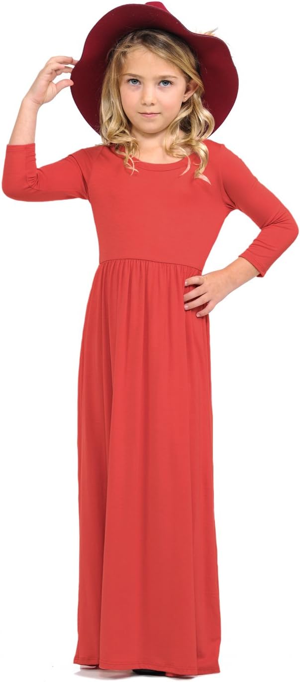 Pastel by Vivienne Honey Vanilla Girls' Fit and Flare Maxi Dress with Easy Removable Label