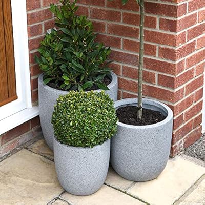 Modern Plant Pots Fibre Clay Garden Plant Pot Collection Set