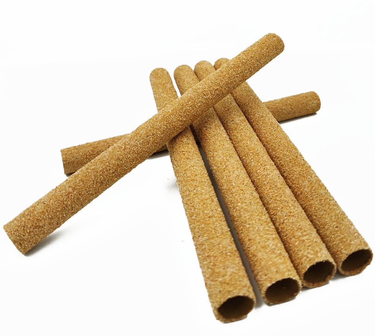 Docuuleuy 12pcs Sand Perch Covers for Birds, 10" x 0.78", Natural Wood Perch Platform Paw Grinding Stick for Parakeets, Canaries, Finches & Other Small Birds