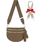 Bum Bags for Women Checkered Crossbody Bag Large Nylon Belt Purse Fanny Packs, Bonus with a Extra Strap