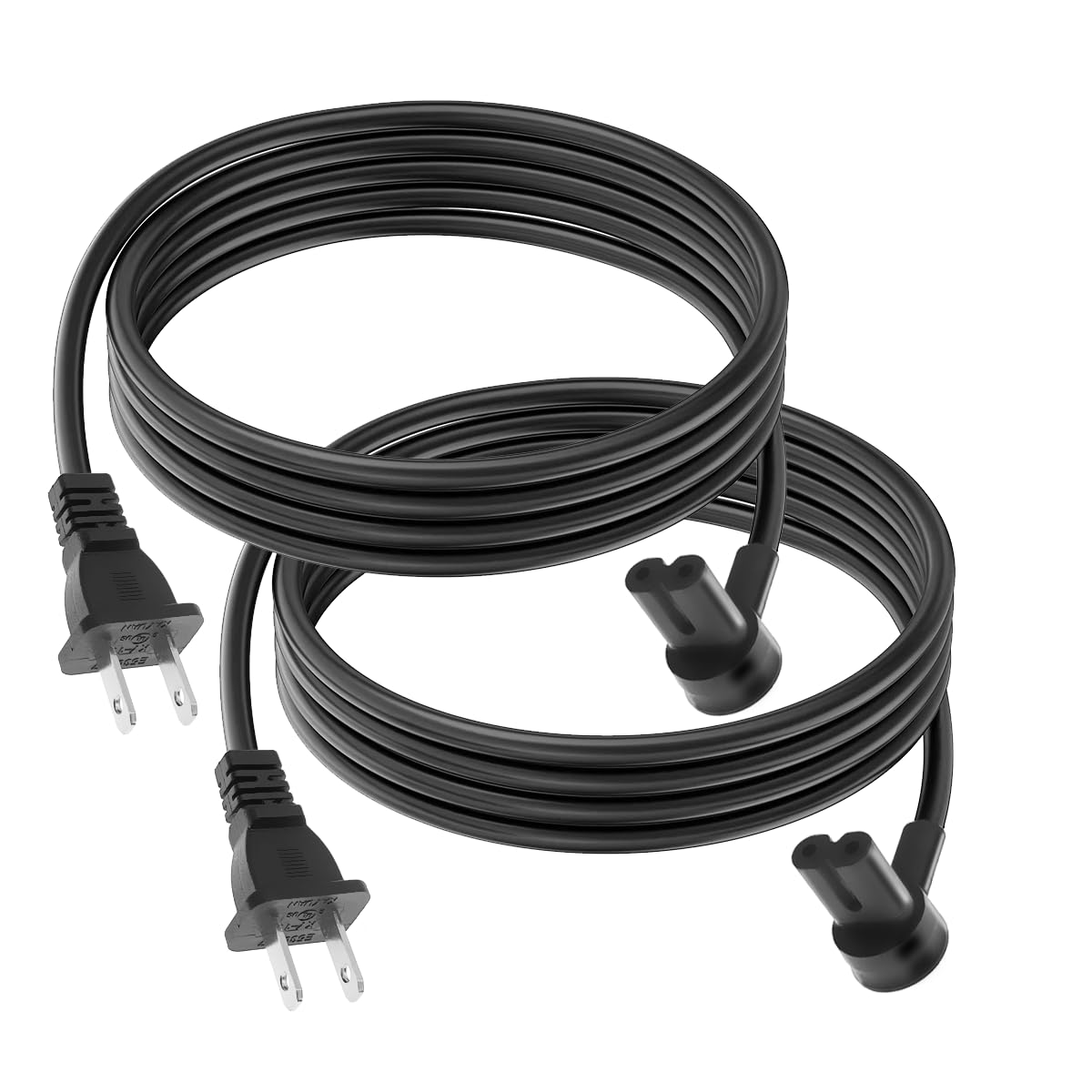 Photo 1 of (2-Pack) Long Power Cords Compatible with Sonos Era 100 and Era 300 Speakers, Extended Reach, Enhanced Flexibility, and Durability, Secure Connection (12-Foot)(Black)