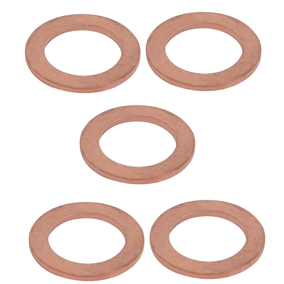 Sourcingmap 5pcs 16mmx24mmx1.5mm Copper Flat Ring Sealing Crush Washer Gasket