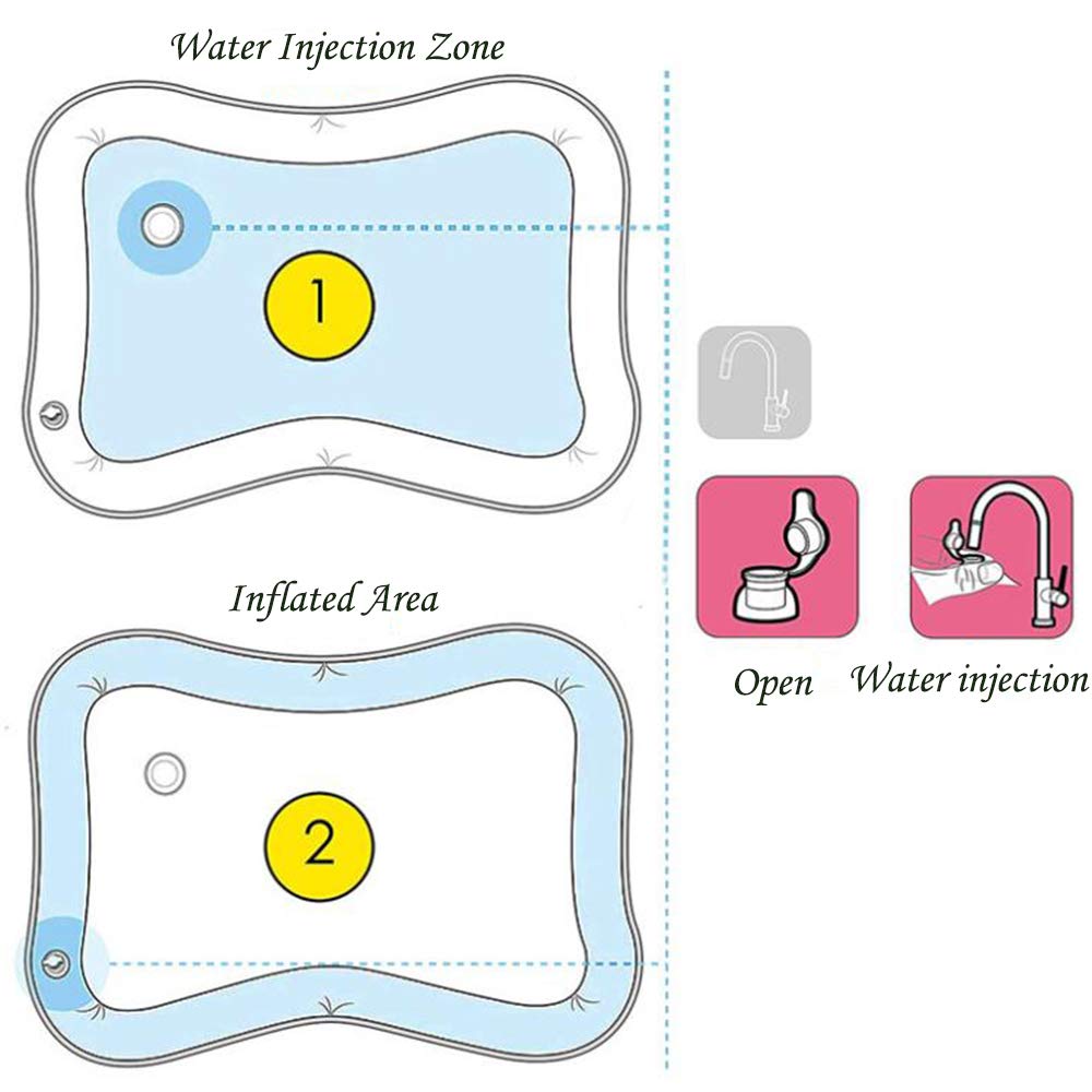 Bleu Xinlie Tapis Deau Gonflable De Bebe Tapis Deau Gonflable Pour Bebe Premium De Tapis De Jeu Gonflable Pour Bebe Tapis De Jeu Gonflable Pour Enfant Couverture De Jeu 66 50cm Eveil Et