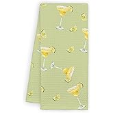 Funny Wine Kitchen Towels Dish Tea Towels for Kitchen, Absorbent Reusable Towel Home Decor Hand Towel, Thanksgiving Gift for Wine Lovers Martini Decor for Bar Home 16 x 24 Inch - B19