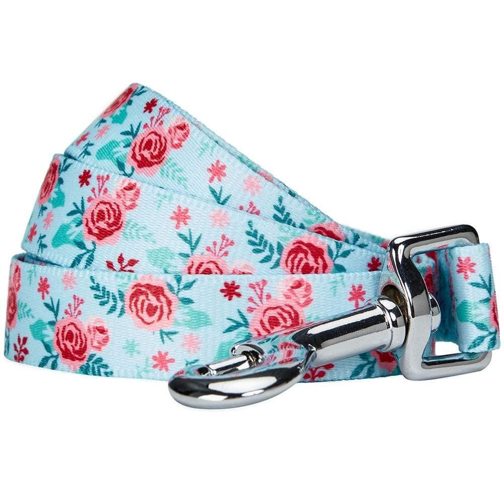 Blueberry Pet Essentials Spring Scent Inspired Garden Floral Dog Leash in Pastel Blue, 150 cm x 2cm, Medium, Leashes for Dogs