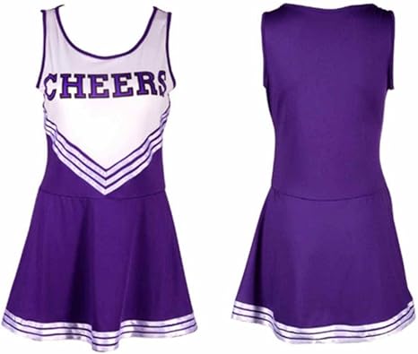 Amazon コスプレステージ チアリーダーコスプレ ワンピースタイプ 応援アイテムボンボンセット ハロウィン 結婚式余興 発表会衣装 Sサイズ 145 150cm パープル コスプレ 仮装 通販