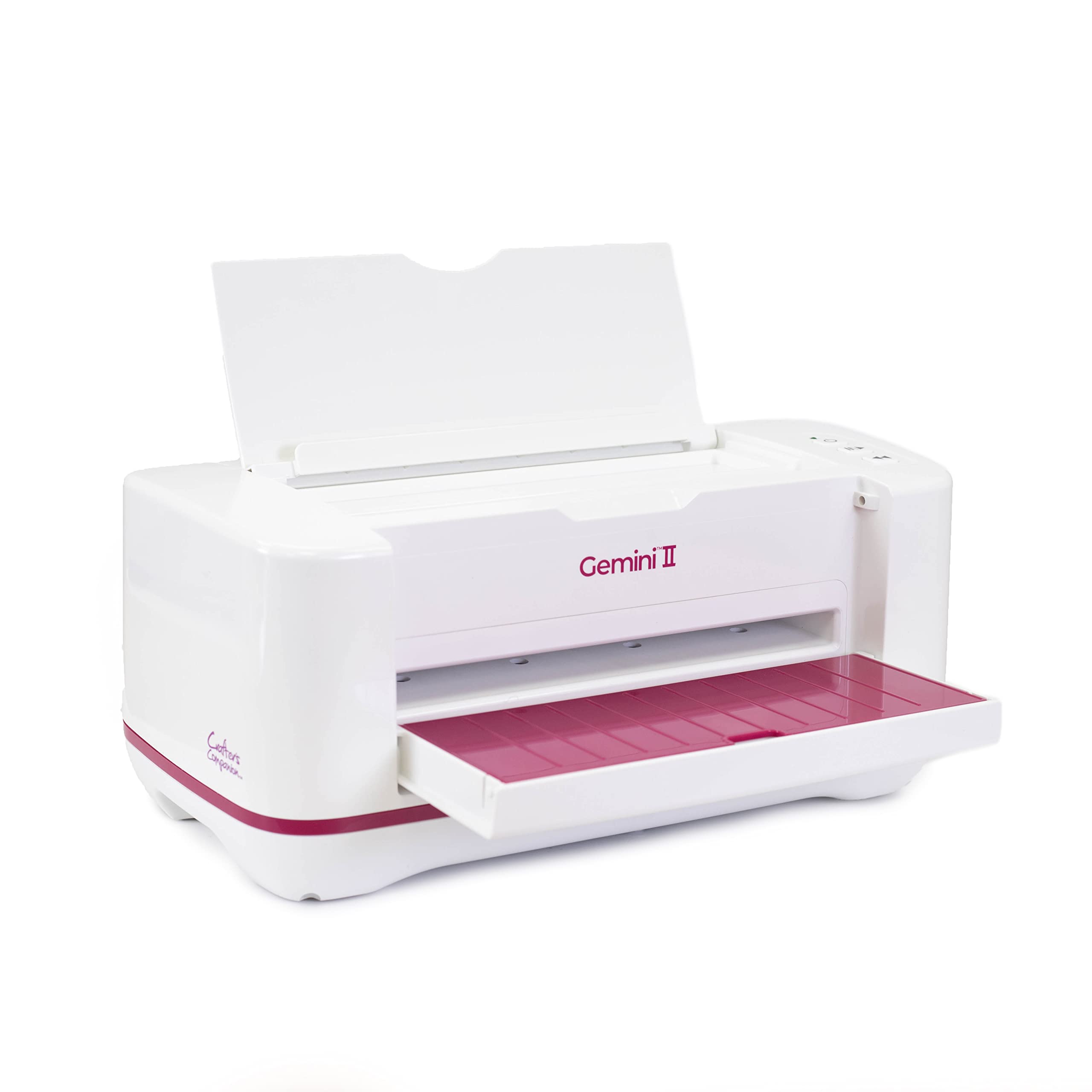 Crafter's Companion Gemini II Máquina troqueladora y estampadora eléctrica con pausa y rebobinado - Plataforma de corte de 9 x 12,5 [GEMII-M-USA], color blanco