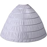 AtSopop Full A-line 6 Hoop Petticoat for Women Underskirt Slip Crinoline For Bridal Dress PT06