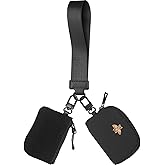 COOLANS Mini Wristlet Wallets Dual Pouch,Around Wristlet Handbag Wallet for Women Zip Cards Holder,Wristlet Bracelet Purse