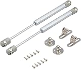 Bohaner 40N Gas Struts Cabinet Hinges 2Pcs Lift Up Stainless Silver