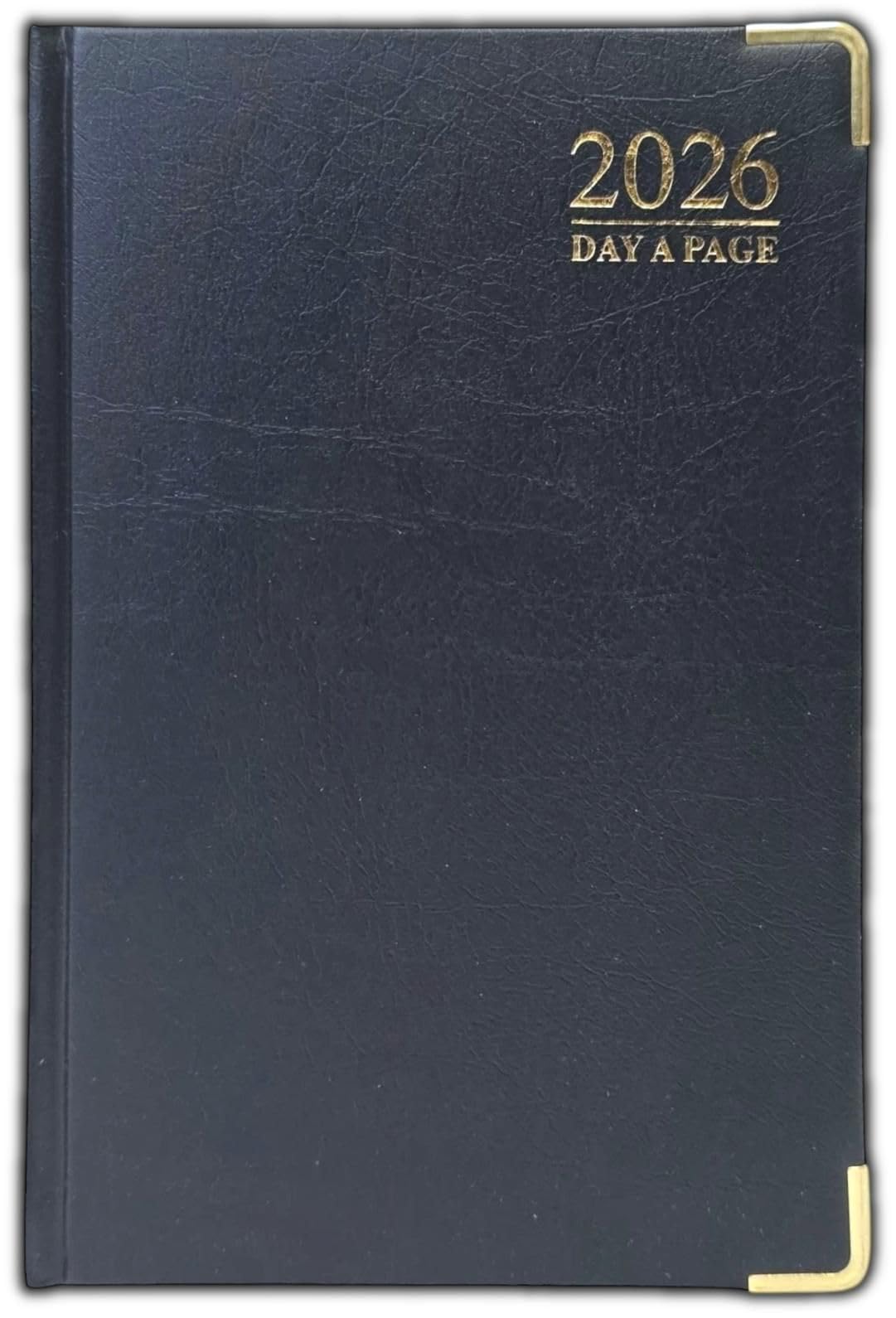 ORBITRON 2026 A4 A5 A6 Day A Page Padded Hardback Desk Diary with Metal Corners (Black, A4 Day A Page)