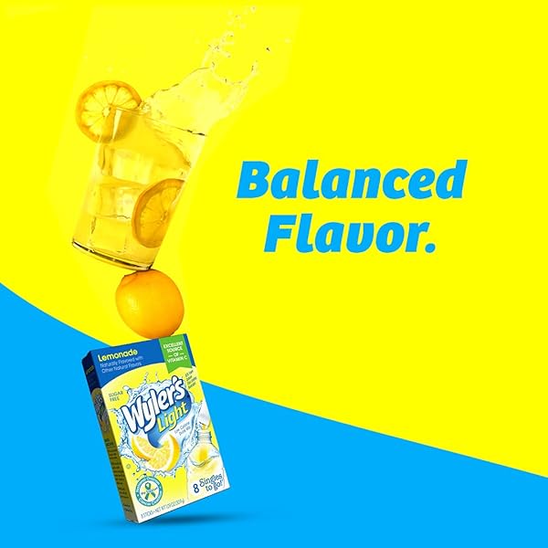 WYLER’S LIGHT SINGLES WATER DRINK MIX TO GO POWDER PACKETS, LEMONADE, 8 COUNT
