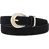 Earnda Suede Belts for Women Jeans Dresses Casual Wear Elegant Ladies Waist Belt with Gold Buckle