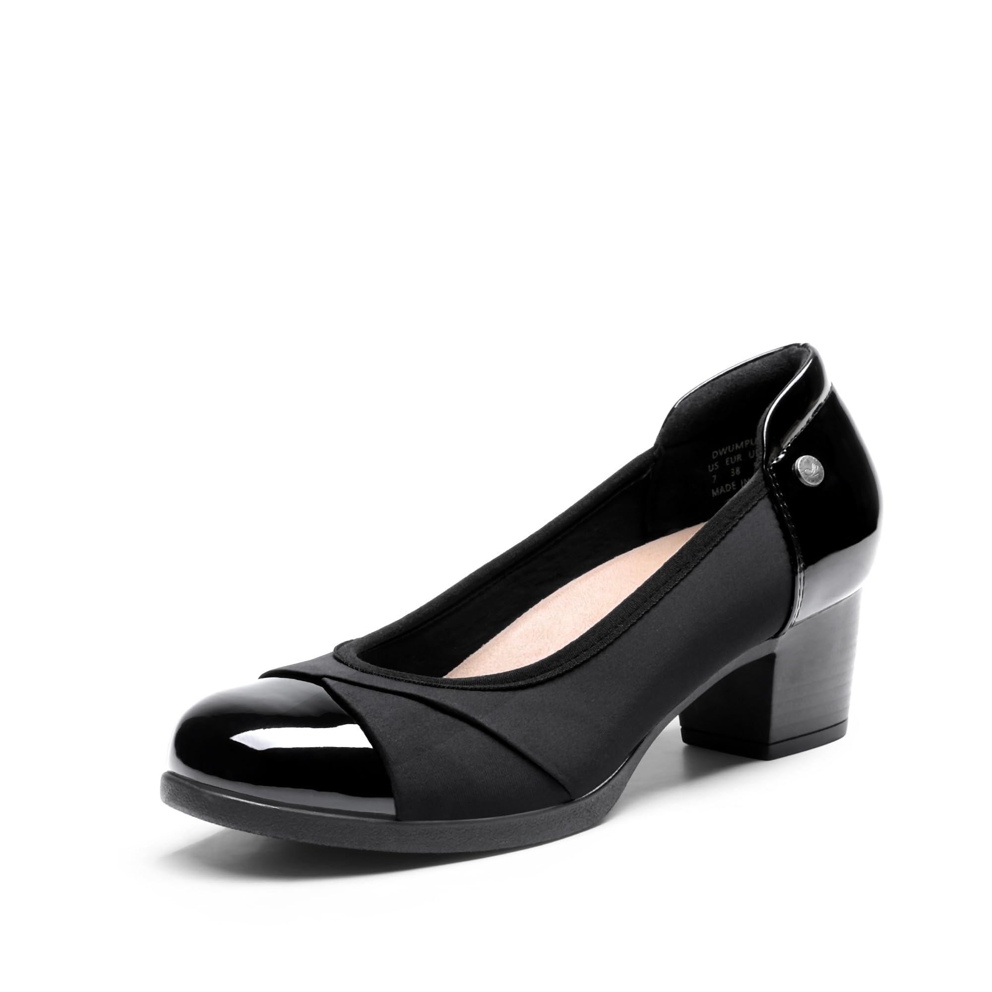 Photo 1 of DREAM PAIRS Women's Pumps Low Chunky Block Closed Toe Shoes Work Comfortable Heels Round Toe Dress,Size 7.5,Black,DWUMPU2507