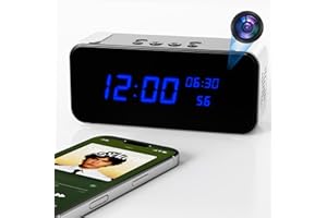 WiFi Clock Camera with Bluetooth Speaker, Tuya APP Compatible, Motion Detection & Night Vision, Local Storage, Smart Indoor S