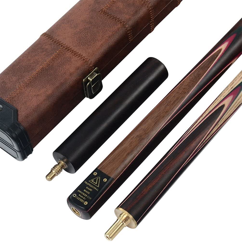 CUESOUL Classic Handmade 57 inches 18oz Rosewood 3/4 Jointed Snooker Billiard Pool Cue with Case, rosewood Butts and leathertte Protective Cue Case-9.5mm Tip Snooker Cue Set(CSSC007)