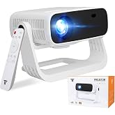 Wielio 2026 Smart Projector Android TV with WiFi 6 and Bluetooth 5.0 | Built in 1000+ Apps 240 ANSI Portable Bedroom Mini Movie Projector Support 4K/1080P Auto Keystone &amp; Zoom