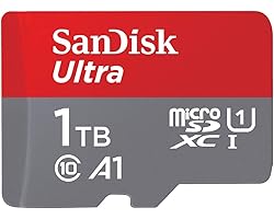 SanDisk 1TB Ultra MicroSDXC UHS-I Memory Card with Adapter - 120MB/s, C10, U1, Full HD, A1, Micro SD Card - SDSQUA4-1T00-GN6M
