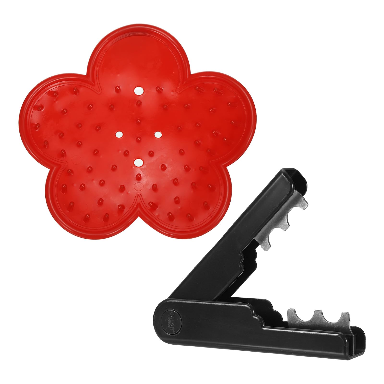 PATIKIL Rose Stem Leaf Thorn Stripper, 2Pcs/1Set Rose Thorn Stripper Remover Tool Leaf Stripping Tool for Gardening Flower Pruning, Black, Red