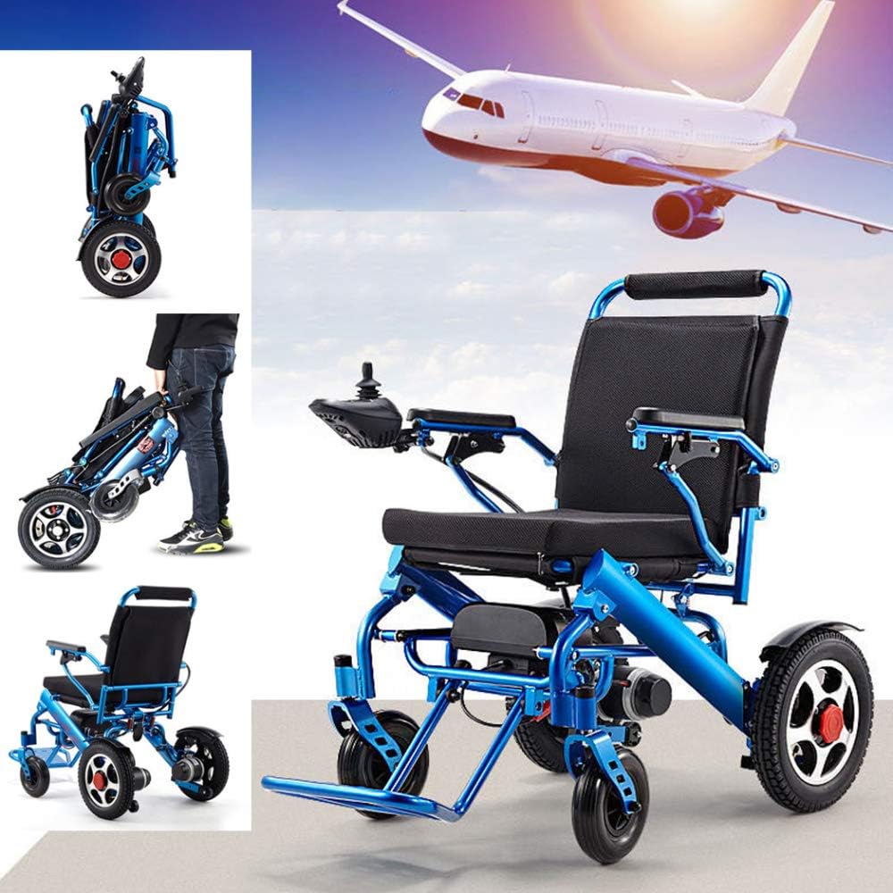 MENUDOWN Electric Wheelchair,Electric Folding Wheelchair Lightweight Full Intelligent Powerchair Super Endurance Can Be On The Plane Safer Elderly Wheelchair,Goodmaterialissafer