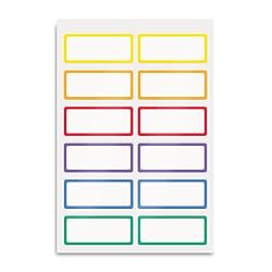 Avery No-Iron Fabric Name Labels, Rainbow Borders