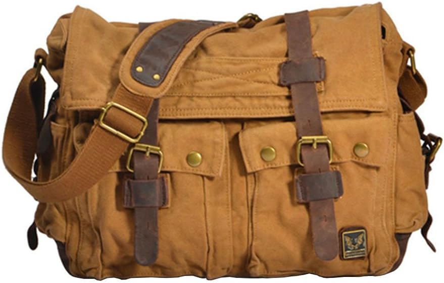 Vintage Military Canvas Crossbody Sports Casual Shoulder Bags Satchel School Messenger Bag