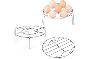 Konrisa Stainless Steel Steam Rack for Instant Pot Cooking Trivet Rack Holder Egg Steamer Basket Trivet Food Stand Air Fryer Rack for Pressure Cooker, Set of 3