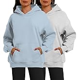 XFIFM 2 Pack Womens Oversized Hoodies Sweatshirts Fleece Hooded Pullover Tops Sweaters Casual Comfy Fall Fashion