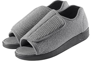 SILVERT'S ADAPTIVE CLOTHING & FOOTWEAR Silverts Diabetic Open-Toe Shoes for Men | Extra-Wide Non-Slip Comfortable Slippers for Elderly, Swelling, Sensitive Feet