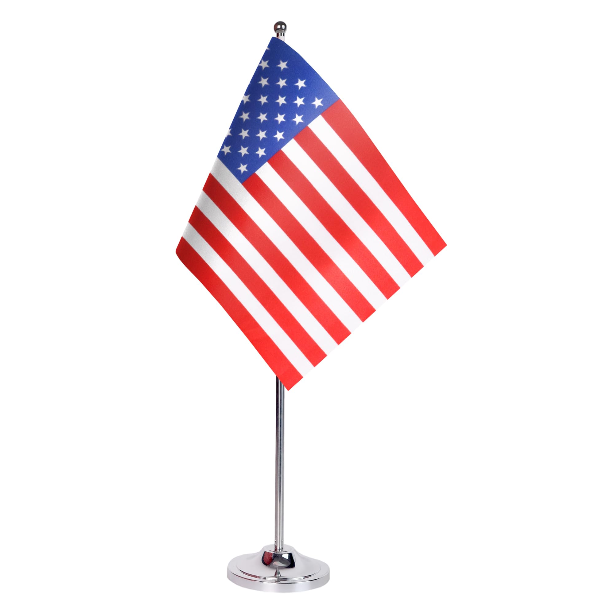 AZ FLAG United States Prestige Table Flag 6'' x 9'' - American Office Decoration 100% Satin 22 x 15 cm - Desk Flag with Steel Pole and Base