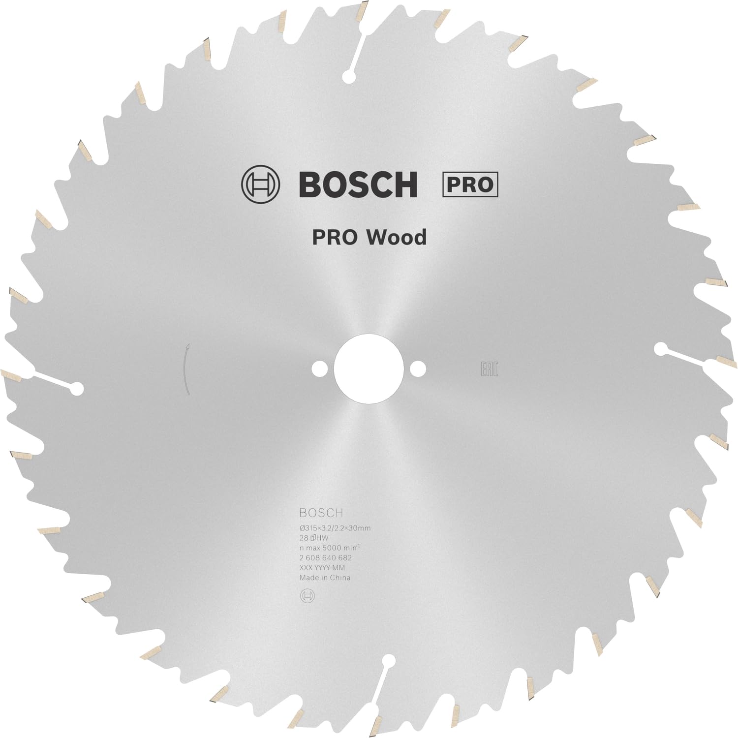 Bosch 1x PRO Wood Circular Saw Blade for Corded Table Saws (for Softwood, Hardwood, Ø mm, Professional Accessory Table Circular Saw)