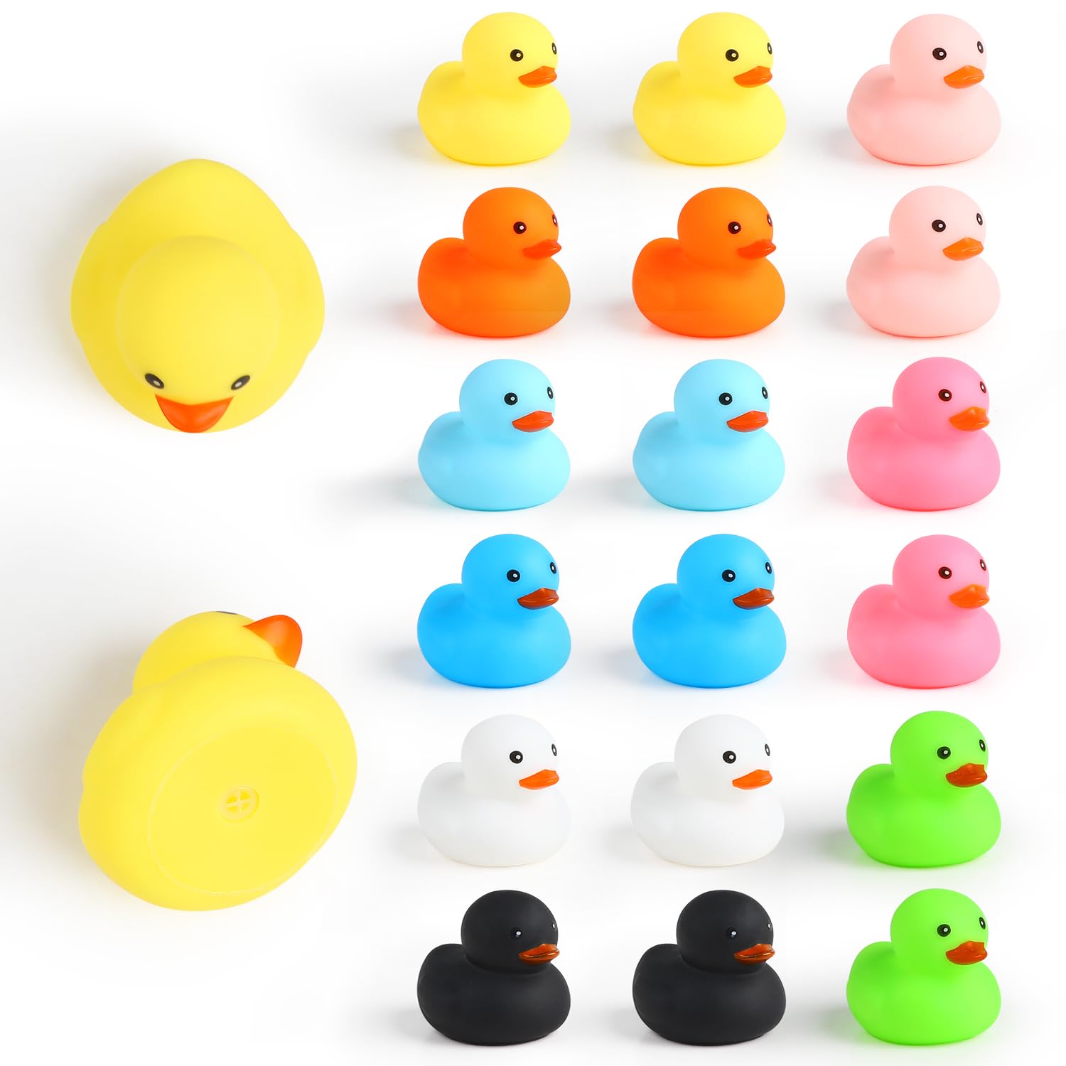 SULOLI Rubber Ducky Bath Toys,18PCS Water Duck Toys for Paddling Pool Mini Bath Ducks for Kids