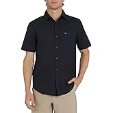 Quiksilver Men's Regular Fit Premium Cotton Woven Short Sleeve Button Up Casual Shirt