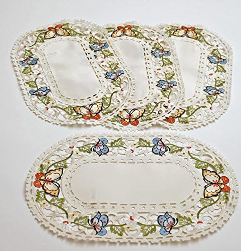 Color Butterfly Cut Work Place Mats Set of 4 11x17 inches