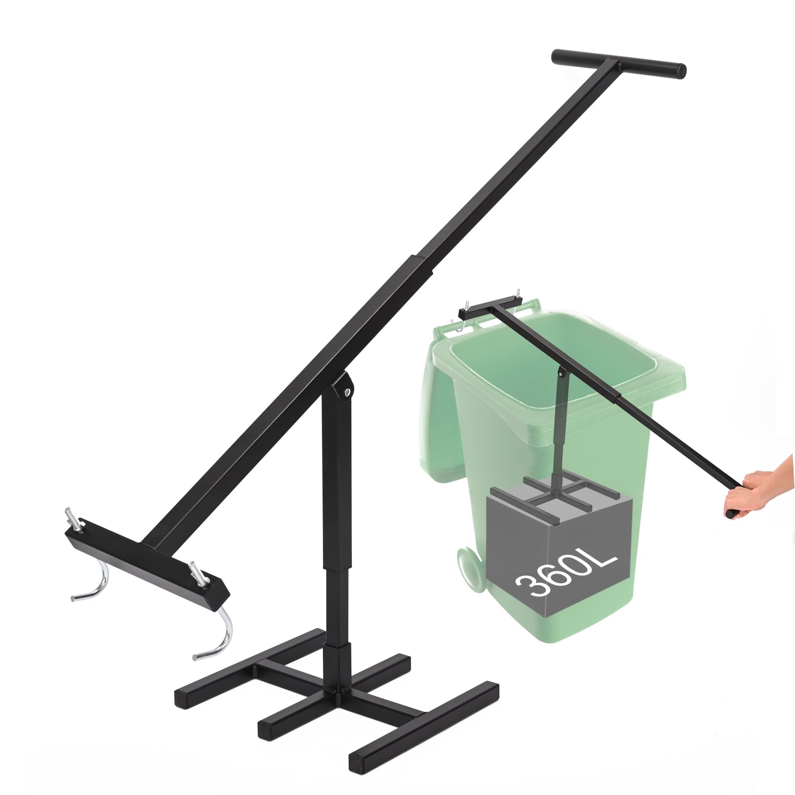 Photo 1 of Yonynise Manual Trash Compactor,Home Waste Recycling Hand Tool Garbage Compactor for Outdoor Trash Bin Touchless Trash Bin Compactor for 120-360L Wheelie Bins