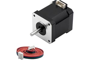MAKERELE 1PC Nema 17 Stepper Motor, 42-48mm Body, 1.7A 51Ncm(72oz.in) High Torque Motor, Bipolar 4-Lead 1.8 Degrees Stepper Motor with 1m Cable & Connector for 3D Printers, CNC, and DIY