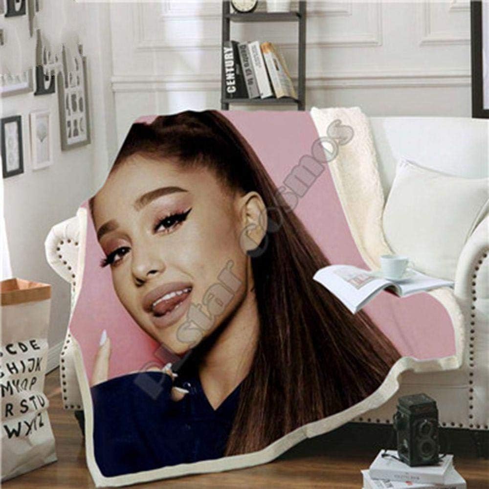 Yoin Celebrity Ariana Grand Design Blanket Plush 3d Printed for Adults Sofa Sherpa Fleece Bedspread Wrap Throw Blanket Microfiber -14,Orange,130x150cm