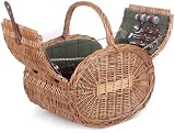 Red Hamper Green Tweed Picnic Basket for 4 - Complete Set view 5