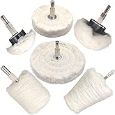 Tworider 6 pcs Buffing Wheel for Drill,Buffing Pad Polishing Wheel Kits,Wheel Shaped Polishing Tool for Metal Aluminum,Stainless Steel,Chrome,Jewelry,Wood,Plastic,Ceramic,Glass,etc