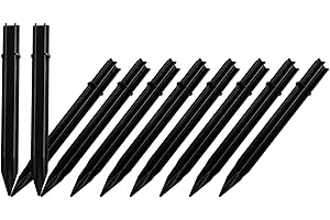 Galavasen 10 Pack Candy Cane Solar Light Stakes Replacement (Fit for Pole Inner Diameter 0.6 inch), ABS Reinforced Ground Spikes for Outdoor Christmas Landscape Light Pathway Walkway Garden Deco