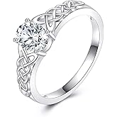 ZPMMPZ Cross Moissanite Ring Sterling Silver Lab Created Diamond True Love Waits Finger Ring Crucifix Jewelry Gifts for Women