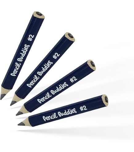 AUTEMOJO 3.5 Inch Triangular Thick Pencils - 5MM Core For Kids Writing & Drawing - 8 Pack With Sharpener & Eraser